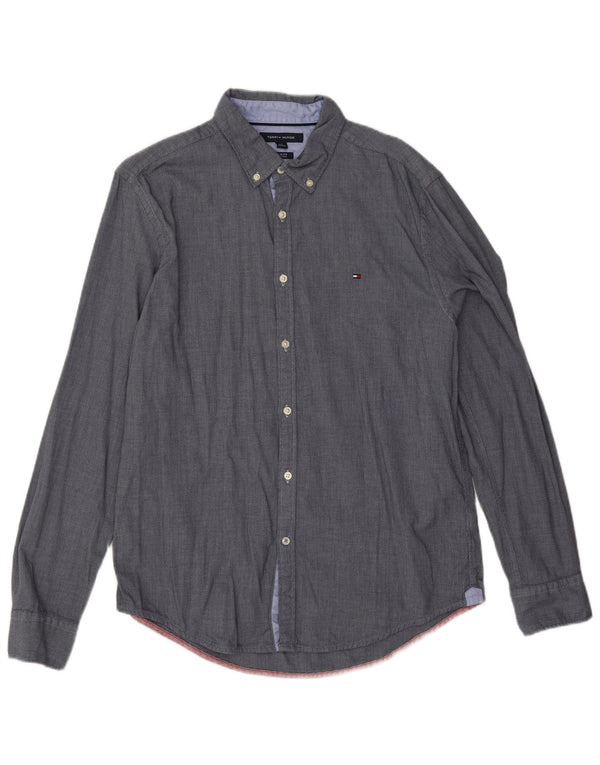 Ανδρικό πουκάμισο Tommy Hilfiger Slim Fit Large Navy Blue από βαμβάκι