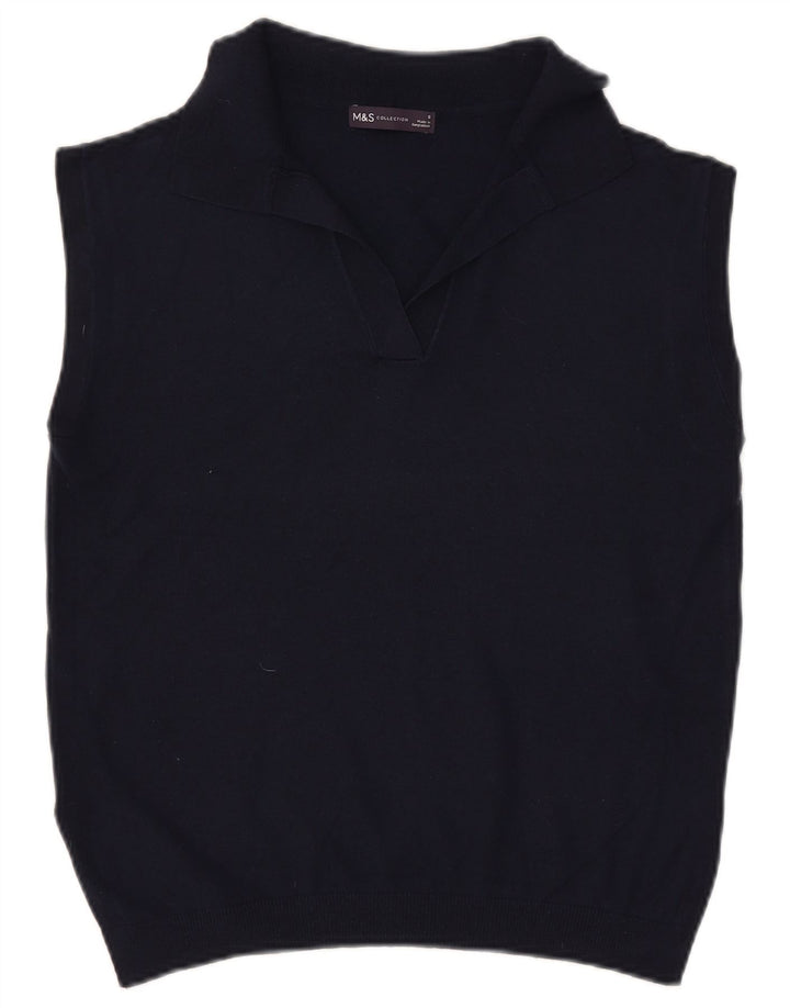Marks & Spencer Γυναικείο γιλέκο Tank Top UK 10 Small Navy Blue Polyester