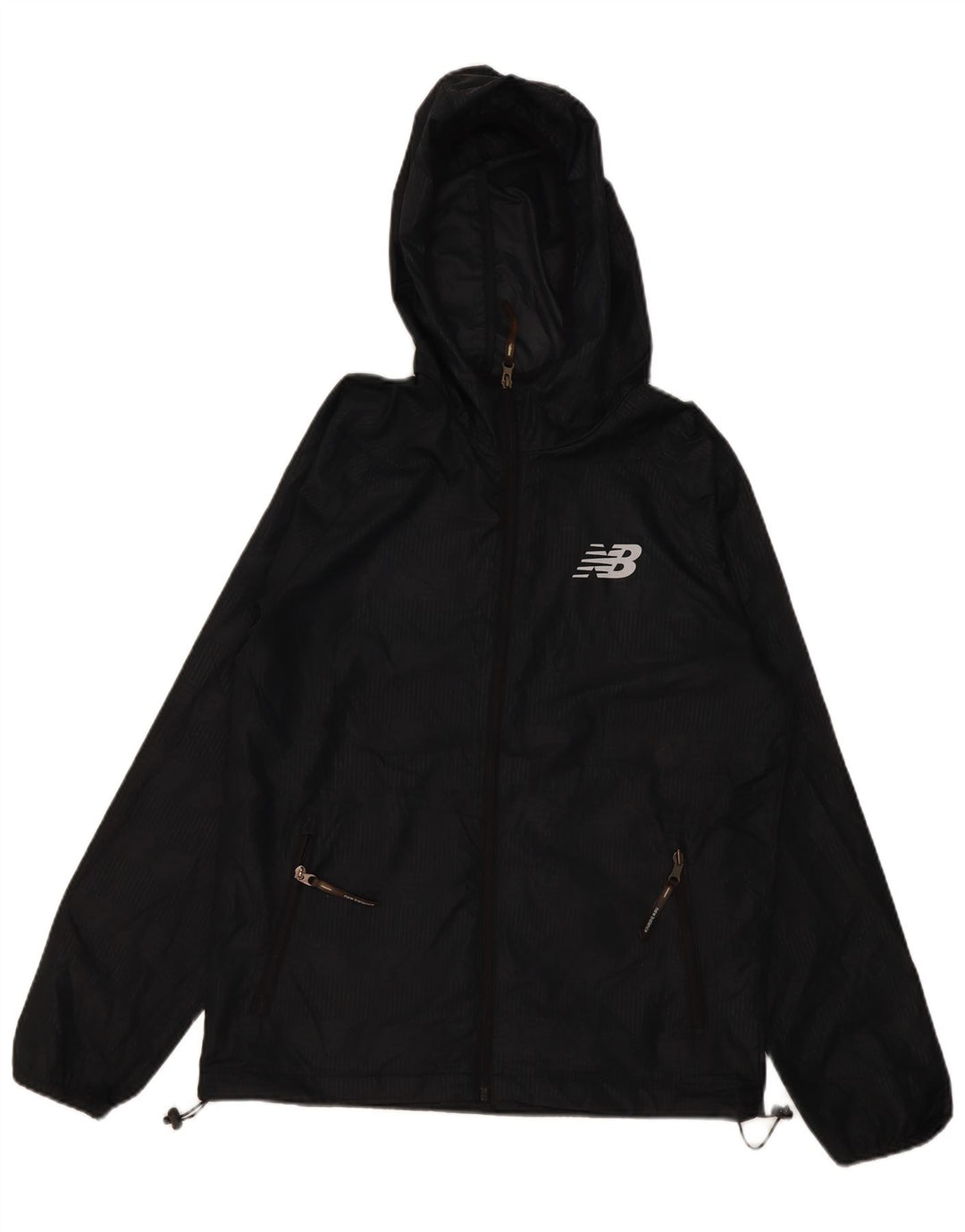 Ανδρικό μπουφάν βροχής με κουκούλα New Balance UK 36 Small Black Polyester