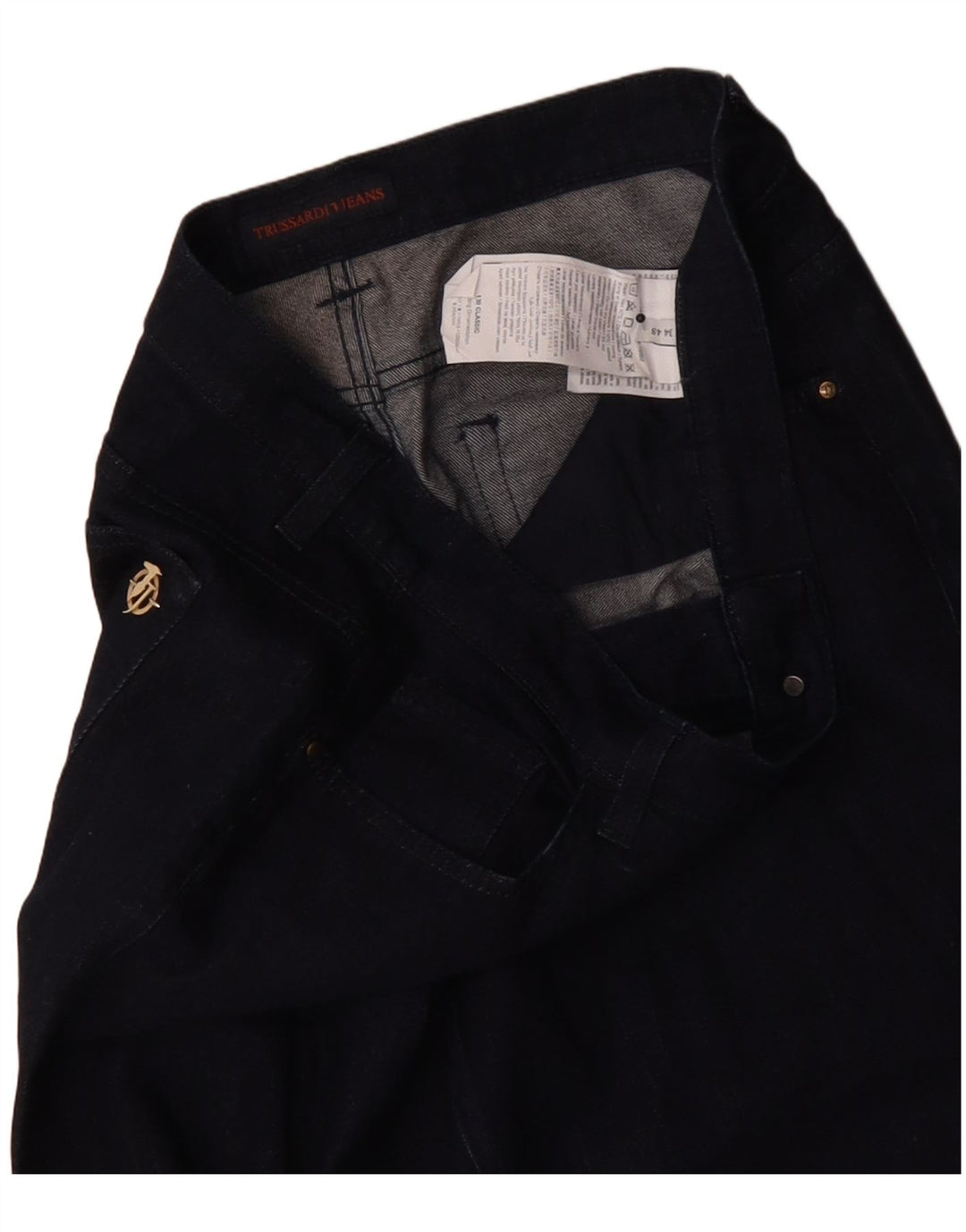Trussardi γυναικεία ίσια τζιν IT 48 XL W34 L28 Navy Blue Polyester