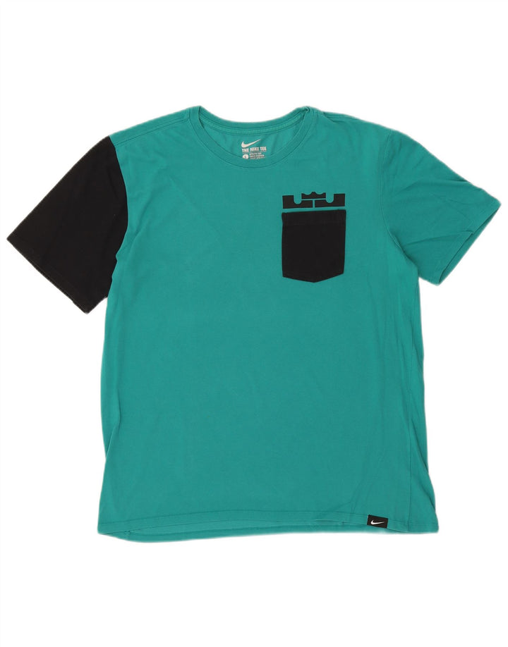 Ανδρικό T-Shirt Nike Dri Fit Top Large Turquoise Colourblock