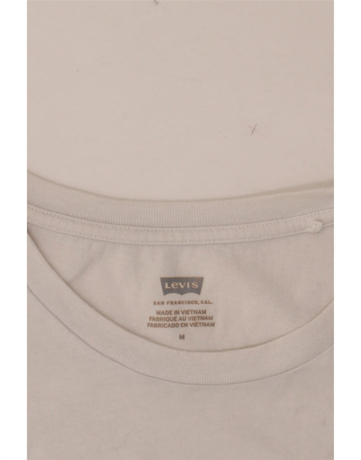 Γυναικείο γραφικό T-Shirt LEVI'S Top UK 14 Medium White