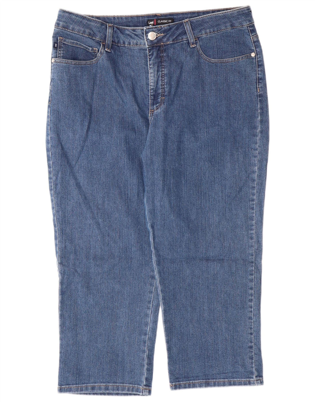 LEE Γυναικεία Κλασική Εφαρμογή Κάπρι Τζιν US 16 2XL W34 L22 Μπλε βαμβακερό