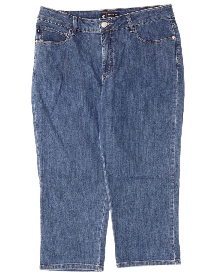 LEE Γυναικεία Κλασική Εφαρμογή Κάπρι Τζιν US 16 2XL W34 L22 Μπλε βαμβακερό