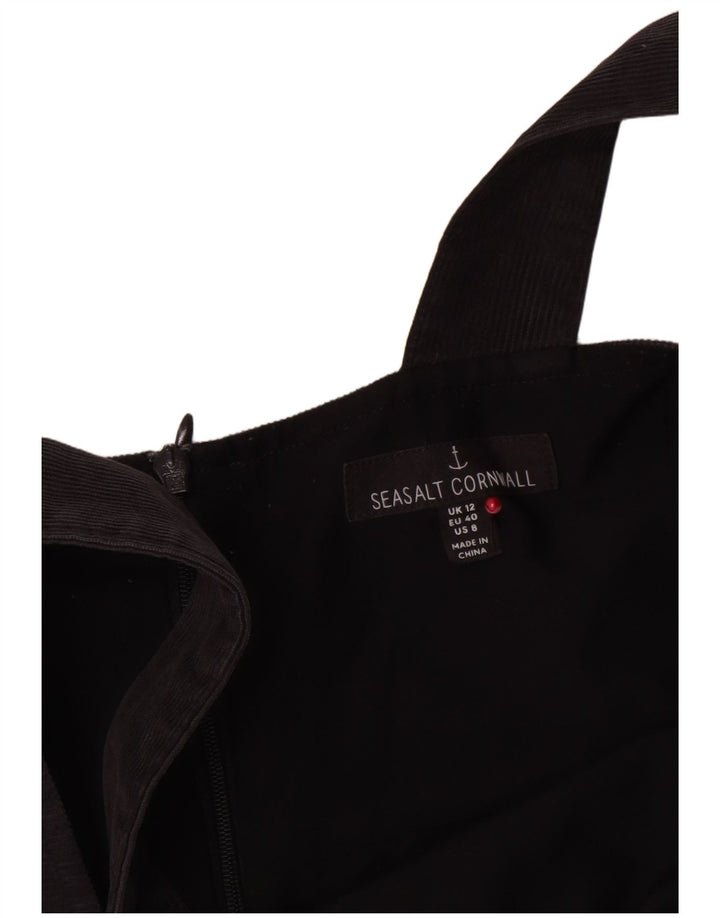 Seasalt Cornwall Γυναικείο φόρεμα Pinafore UK 12 μεσαίο μαύρο βαμβακερό