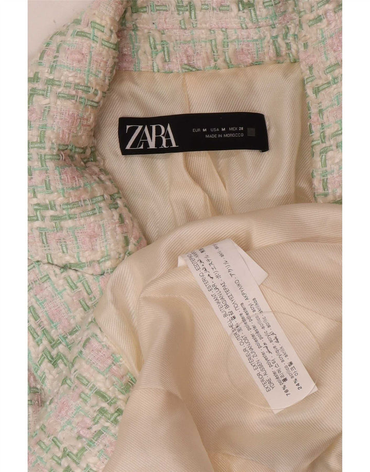 Zara Γυναικείο σακάκι Blazer με διπλό στήθος UK 12 μεσαίου μεγέθους πράσινη επιταγή