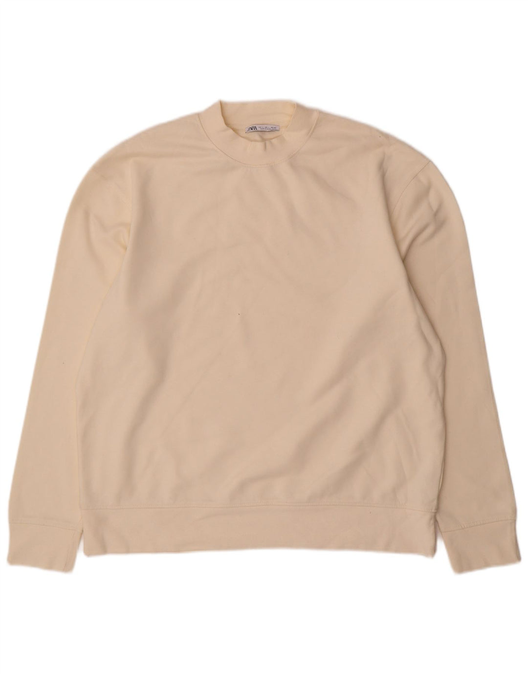 Ανδρικό φούτερ Zara Jumper μεγάλο σε λευκό βαμβακερό