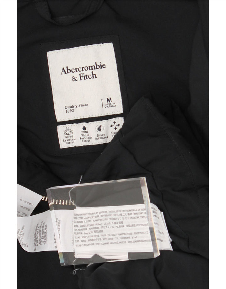 ABERCROMBIE & FITCH Womens Hooded Padded Jacket UK 14 Medium Black Vintage Abercrombie & Fitch and Second-Hand Abercrombie & Fitch from Messina Hembry 