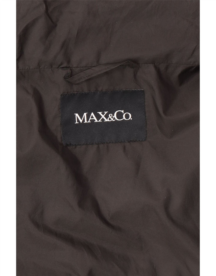 Max & Co. Γυναικείο κοντομάνικο μπουφάν με επένδυση UK 12 μεσαίο μαύρο πολυεστέρα