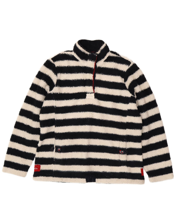 Joules γυναικείο υπερμεγέθη Fleece Jumper UK 14 Large μαύρο ριγέ πολυεστέρα