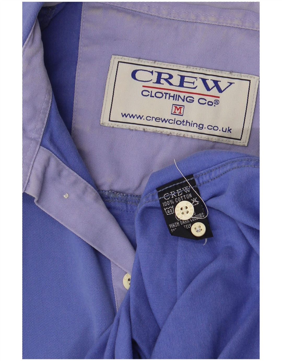 Ανδρικό πουλόβερ πουκάμισο Crew Clothing, μεσαίο μπλε βαμβακερό