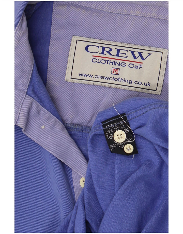 Ανδρικό πουλόβερ πουκάμισο Crew Clothing, μεσαίο μπλε βαμβακερό