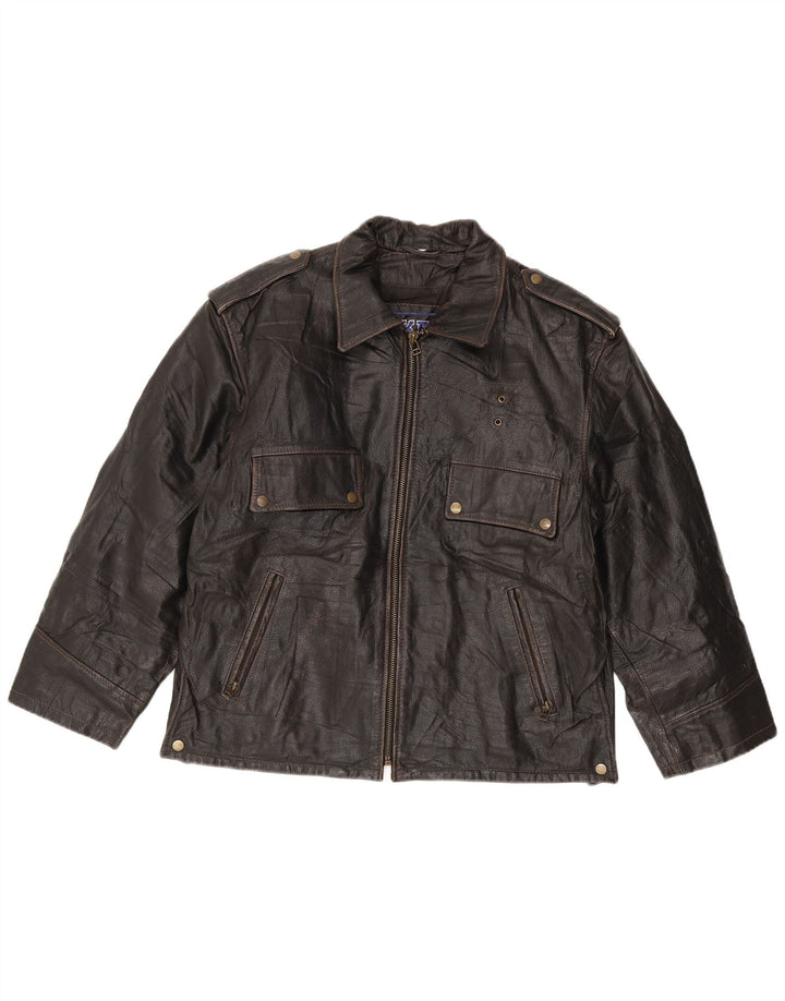 Bikers Ανδρικό Δερμάτινο Biker Jacket IT 52 XL Καφέ Δερμάτινο