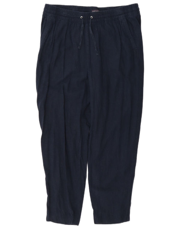 Marks & Spencer Womens Casual Trousers UK 16 Large W34 L26 Navy Blue