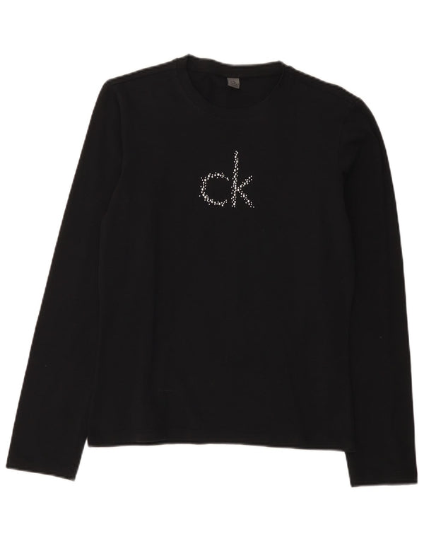 Calvin Klein Γυναικείο τοπ μακρυμάνικο UK 20 2XL μαύρο βαμβακερό