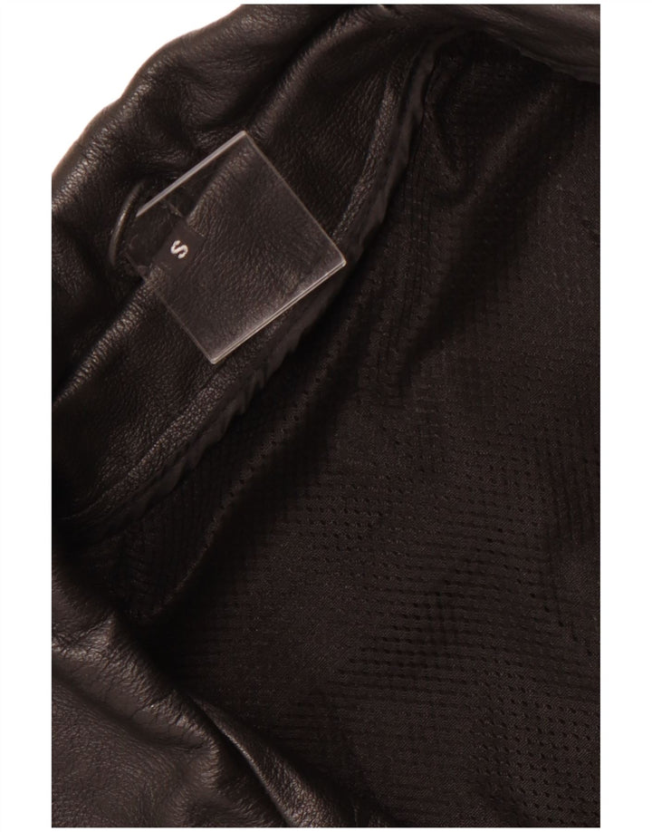 VINTAGE Ανδρικό Δερμάτινο Μπουφάν Biker UK 36 Small Μαύρο