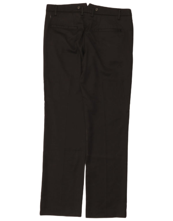 Ανδρικό ίσιο casual παντελόνι Benetton IT 50 μεγάλο W36 L35 μαύρο πολυεστέρα