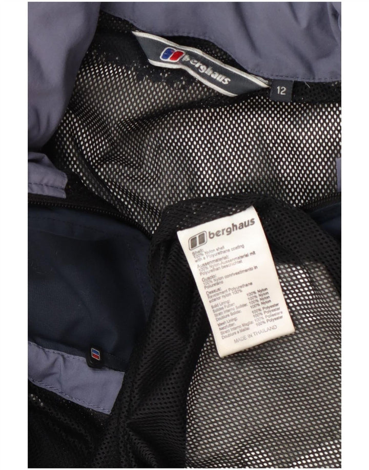 Berghaus Boys Hooded Rain Jacket 11-12 Years Navy Blue Nylon