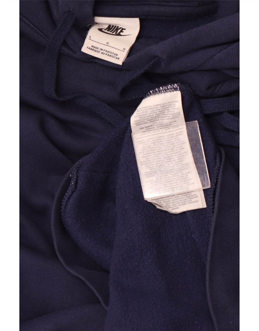 Ανδρικό γραφικό μπλουζάκι με κουκούλα Nike, μεγάλο, μπλε ναυτικό βαμβακερό