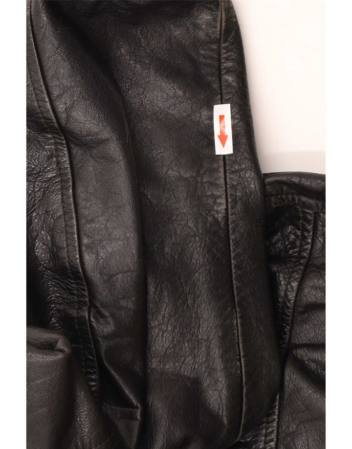 Vintage Ανδρικό Δερμάτινο Στρατιωτικό Μπουφάν UK 40 Large Μαύρο