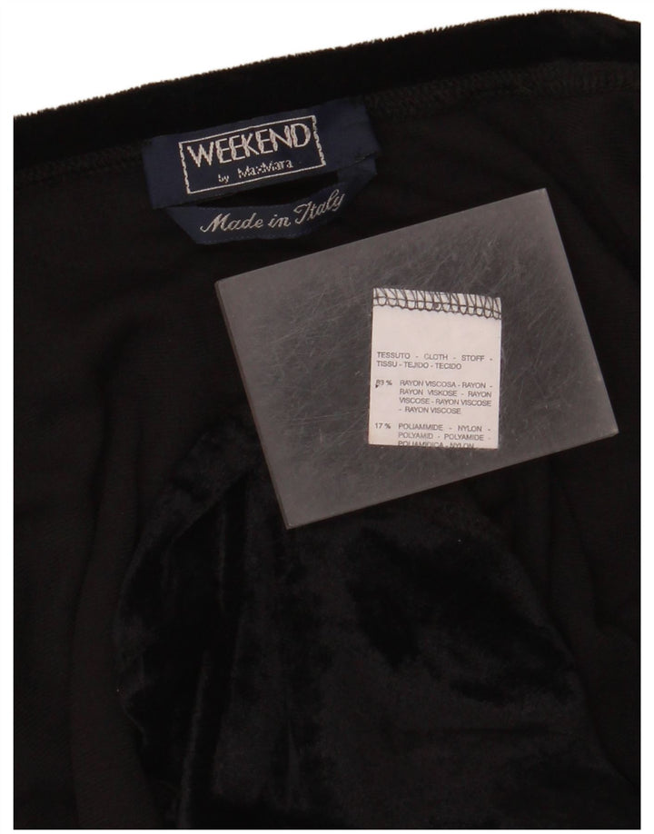 Max Mara Γυναικείο βελούδινο τοπ 3/4 μανίκι UK 16 Large Black Rayon