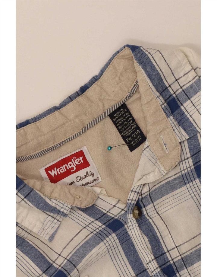 Ανδρικό πουκάμισο Wrangler 2XL White Check Cotton