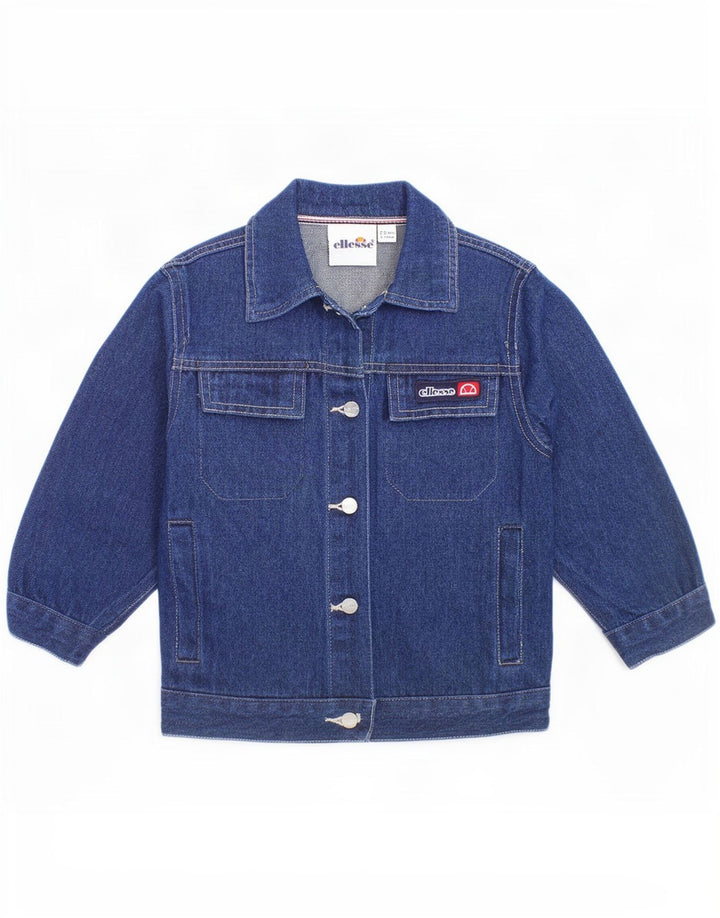 Ellesse Girls Graphic Denim Jacket 2-3 Years Navy Blue Cotton