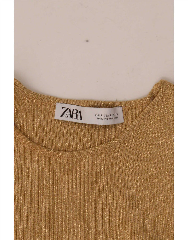 Zara Γυναικείο Crop Vest Top UK 8 Small Beige