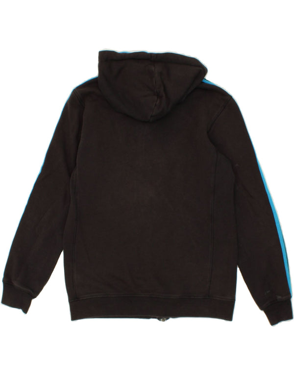 ADIDAS Mens Zip Hoodie Sweater Medium Black Cotton