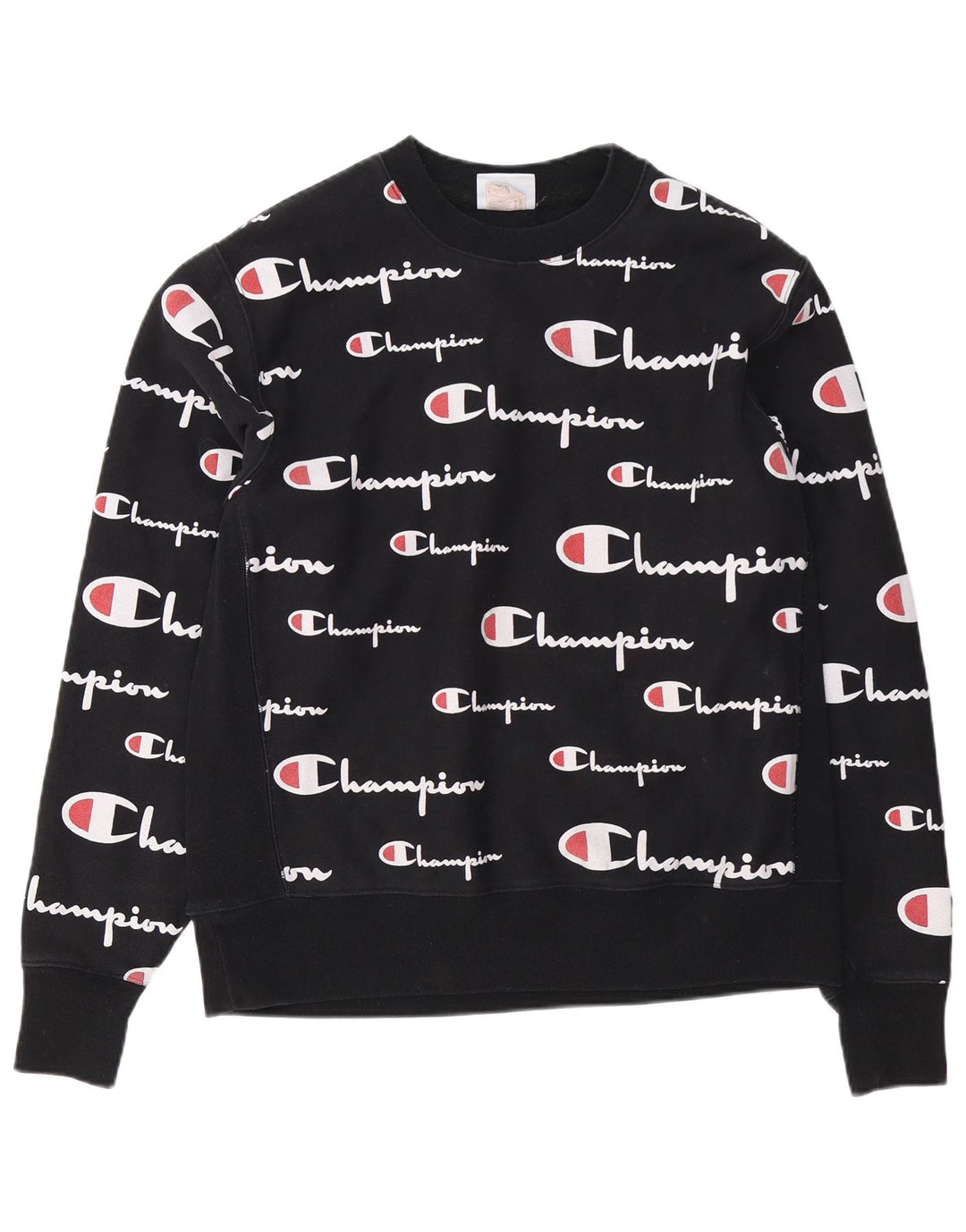 Ανδρικό γραφικό φούτερ Champion Jumper μεγάλο μαύρο βαμβακερό