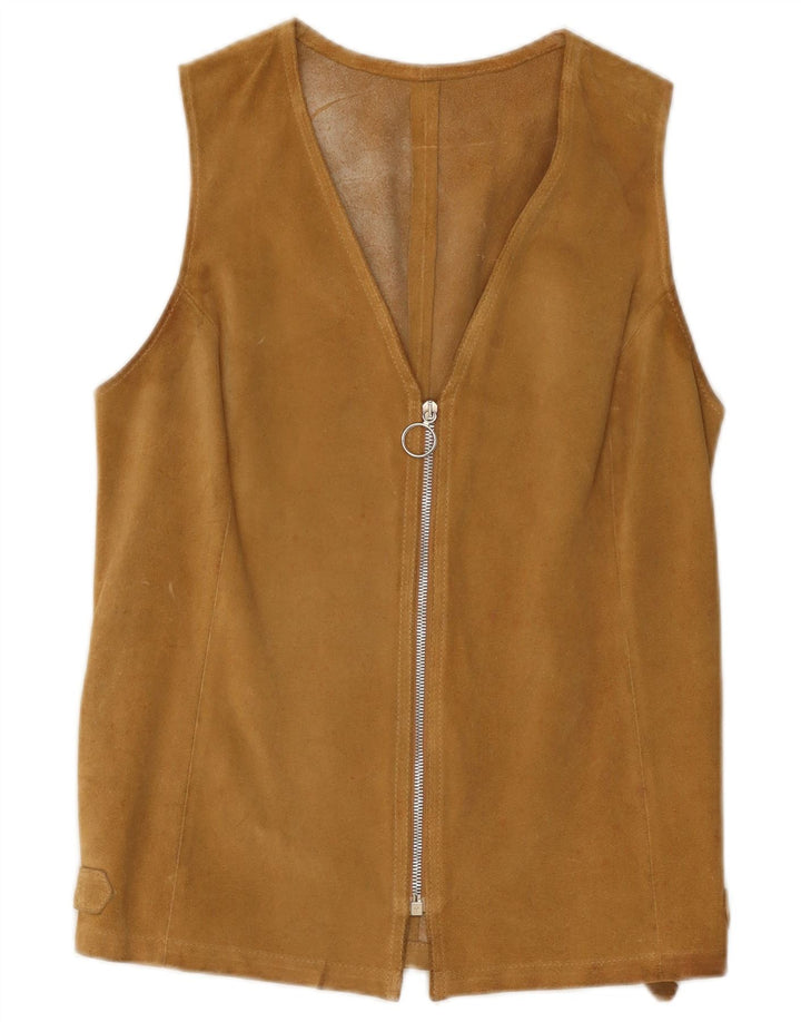 Conbipel Γυναικείο Suede Gilet IT 44 Δέρμα μεσαίου καφέ