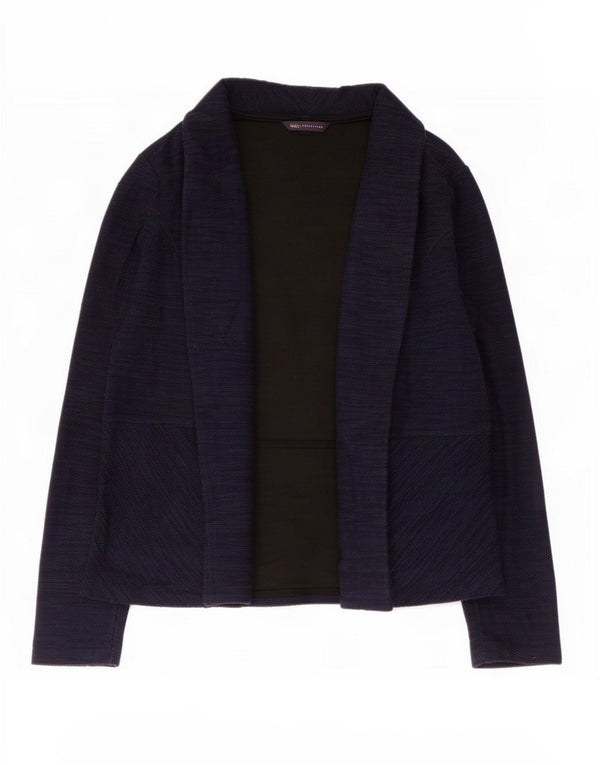 Marks & Spencer Γυναικείο Open Blazer Jacket UK 14 Large Navy Blue Cotton