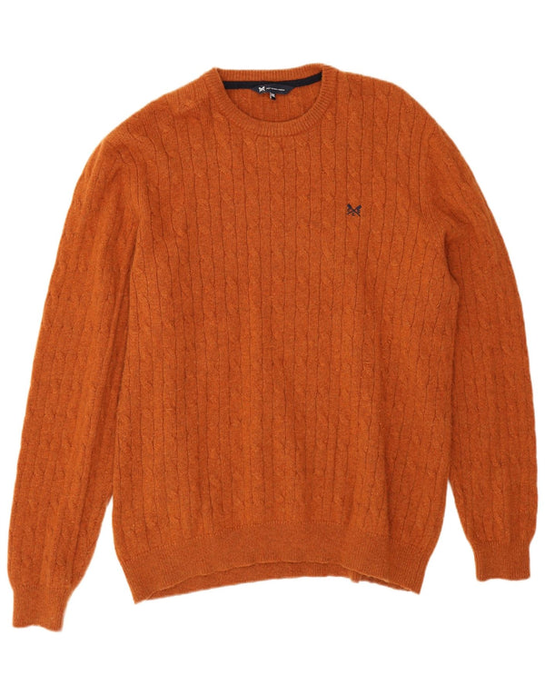 Crew Clothing Ανδρικά πουλόβερ με λαιμόκοψη 2XL Καφέ Lambswool