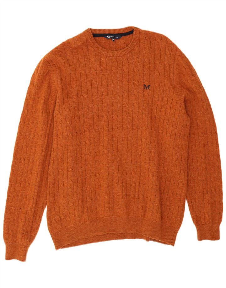 Crew Clothing Ανδρικά πουλόβερ με λαιμόκοψη 2XL Καφέ Lambswool