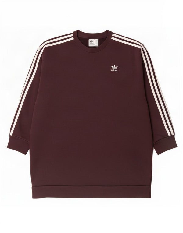 Adidas Γυναικείο Φούτερ μεγάλου μεγέθους φόρεμα UK 12 Medium Burgundy