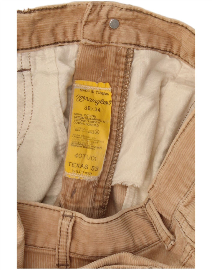 WRANGLER Ανδρικό Texas Straight Corduroy Παντελόνι W36 L31 Μπεζ βαμβακερό