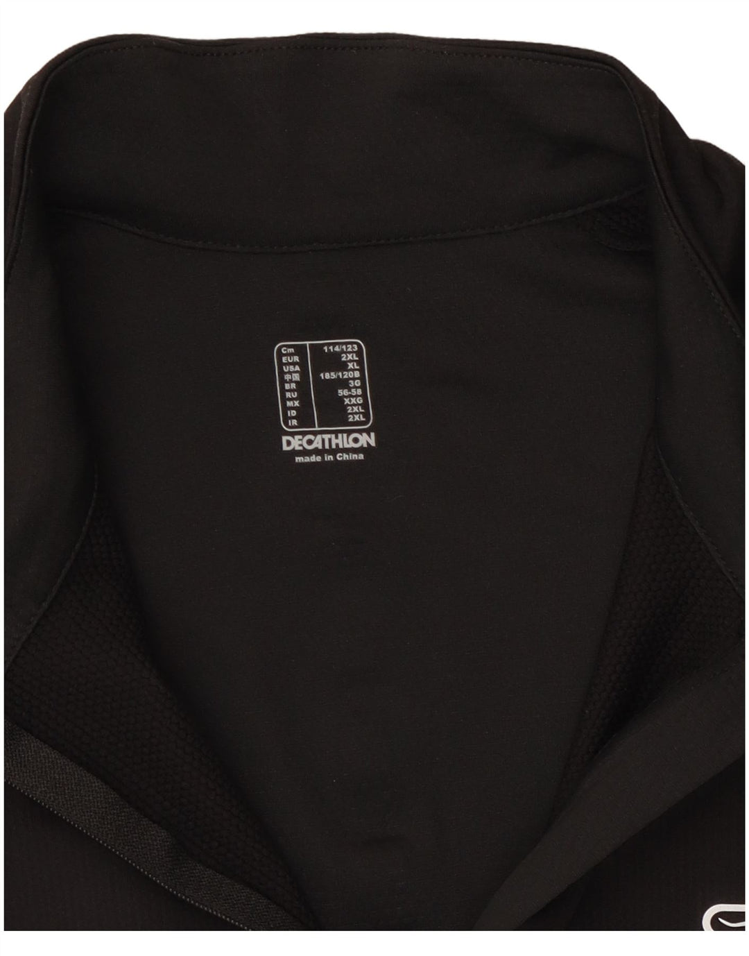 Ανδρική φόρμα πουλόβερ με φερμουάρ Decathlon Top XL Black Colourblock