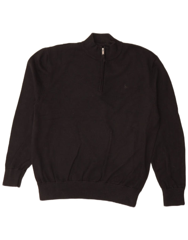Jack Wills Ανδρικό πουλόβερ με φερμουάρ XL μαύρο βαμβακερό