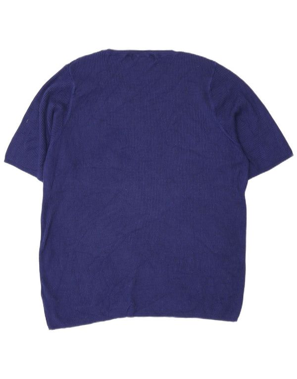 Marks & Spencer Γυναικείο πουλόβερ με λαιμόκοψη UK 22 3XL Navy Blue