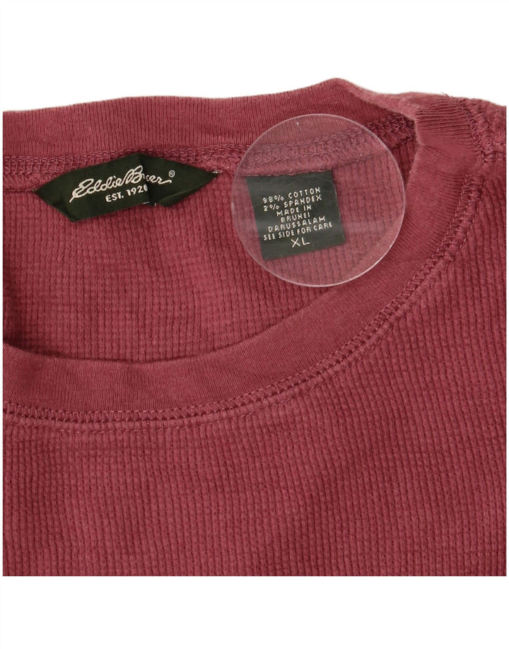 EDDIE BAUER Ανδρικό T-Shirt Top XL Βουργουνδί Βαμβακερό