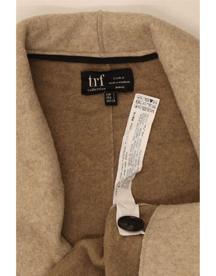 Zara Γυναικείο Πανωφόρι Trafaluc UK 16 Large Beige Polyester