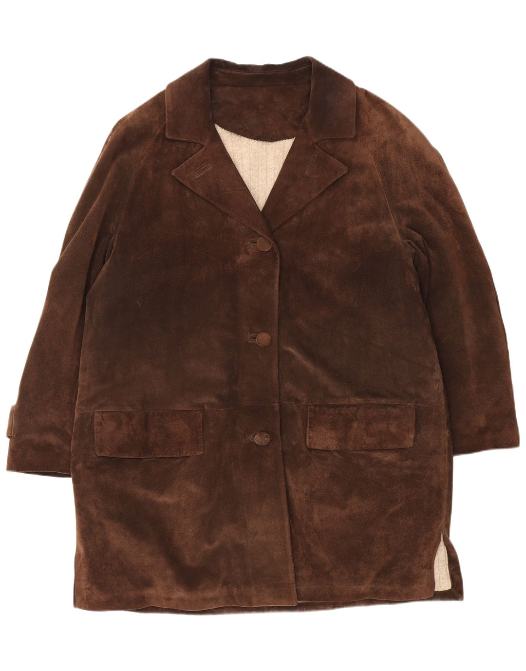 Vintage Γυναικείο Υπερμεγέθη Suede Windbreaker Coat UK 18 XL Brown