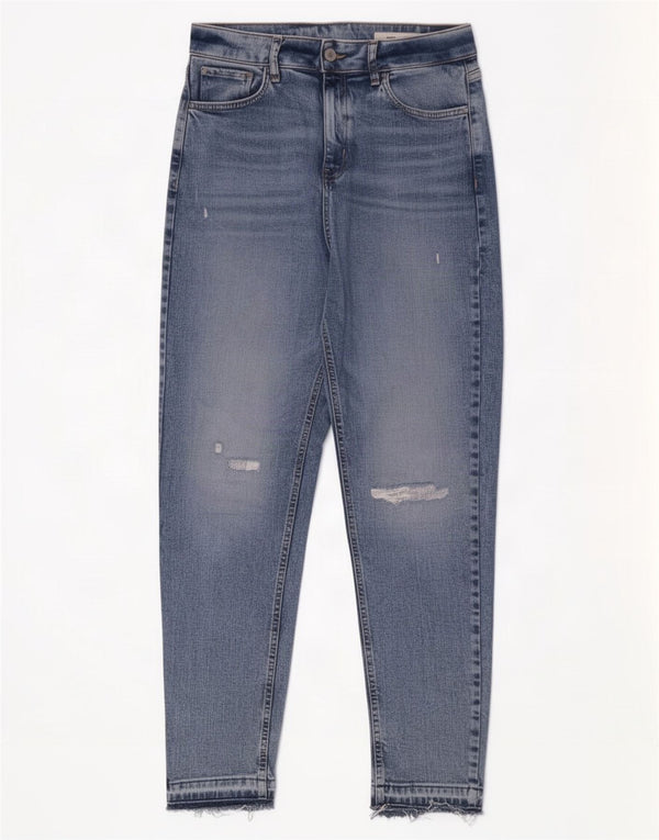 Marks & Spencer Γυναικεία Mom Tapered Jeans UK 12 Medium W32 L28 Blue