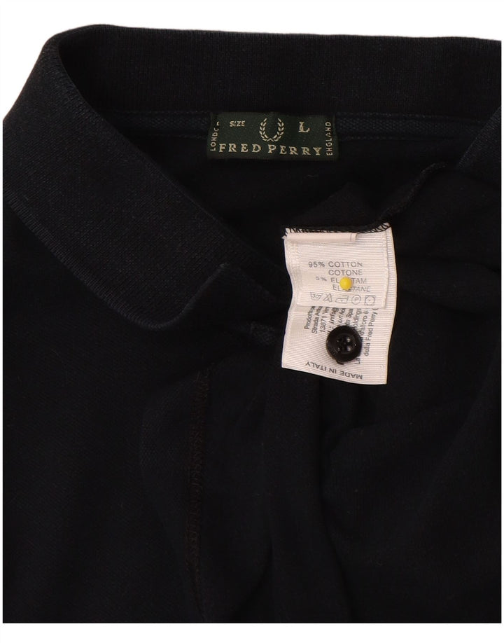Fred Perry Ανδρικό πουκάμισο Polo μεγάλο μπλε ναυτικό βαμβακερό