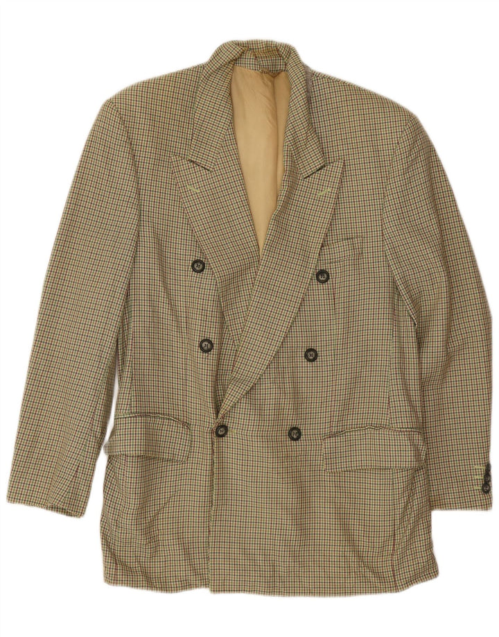 Pierre Laffitte Ανδρικό Longline Blazer Jacket UK 38 Medium Green Houndstooth