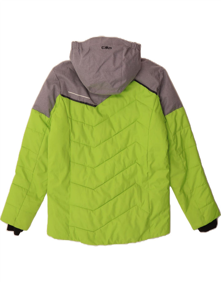 CMP Boys Hooded Padded Jacket 15-16 Years Green Colourblock Polyester Vintage CMP and Second-Hand CMP from Messina Hembry 