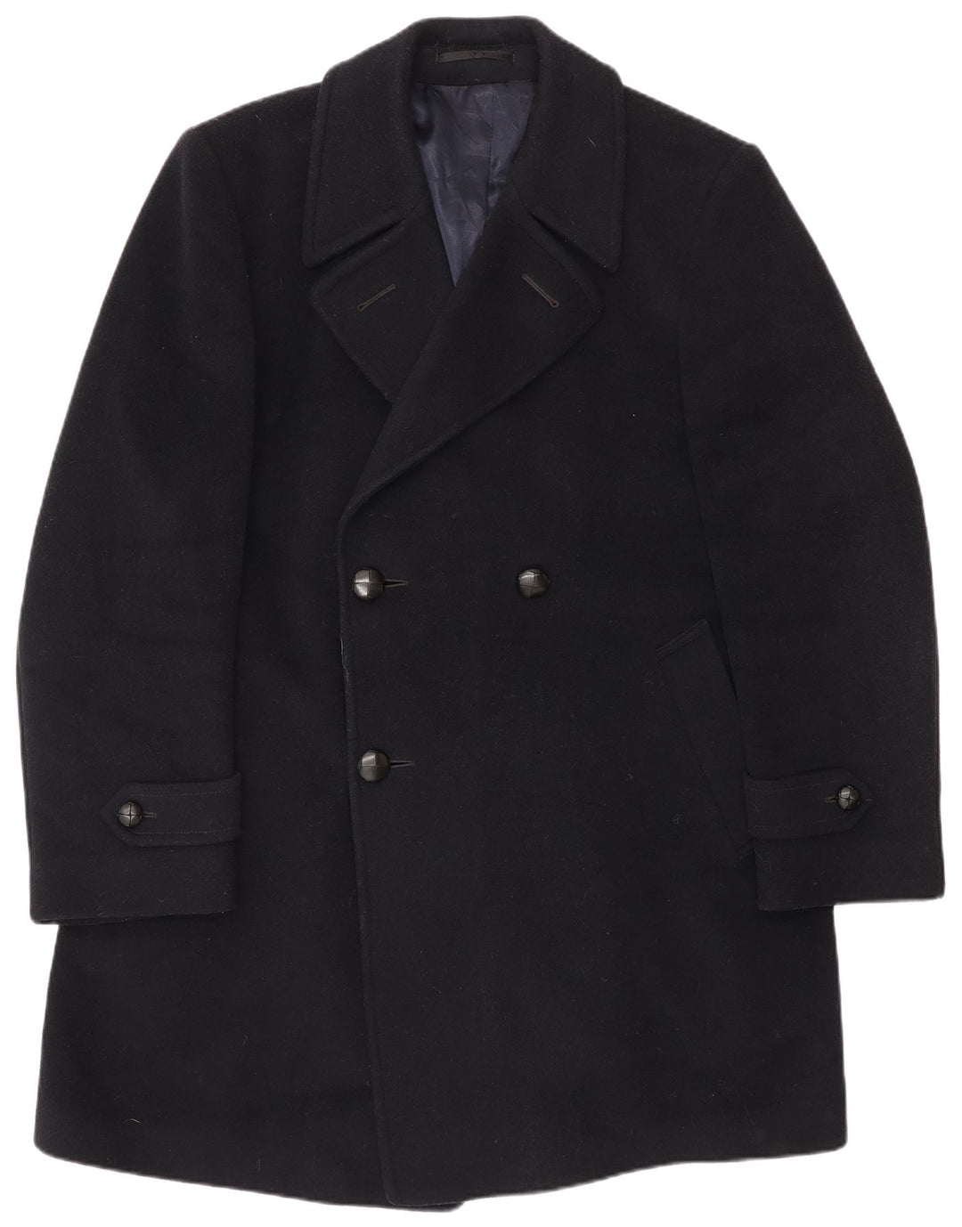 Vintage Ανδρικό Διπλό Παλτό UK 40 Large Navy Blue