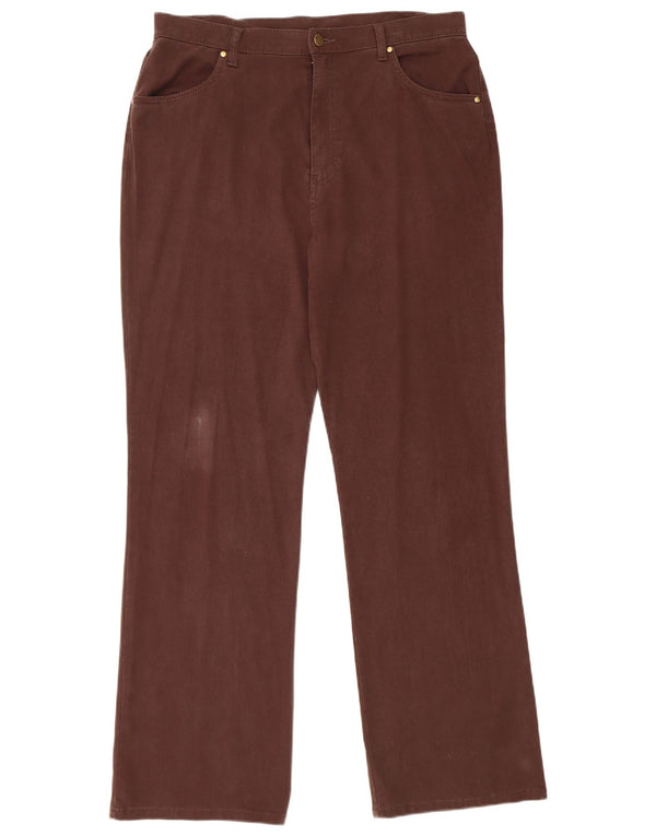 Marks & Spencer Γυναικείο ίσιο casual παντελόνι UK 16 Large W34 L31 Brown