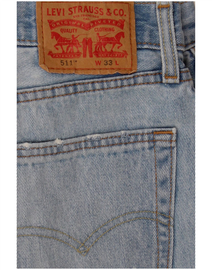 Ανδρικό Levi's 511 Slim Fit Distressed τζιν σορτς W33 μεσαίο μπλε βαμβακερό