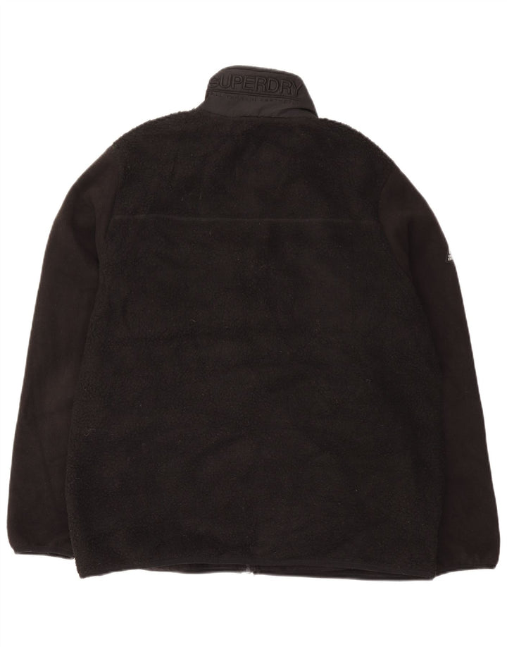 Superdry Ανδρικό Fleece Jacket UK 44 2XL Μαύρο Πολυεστέρας